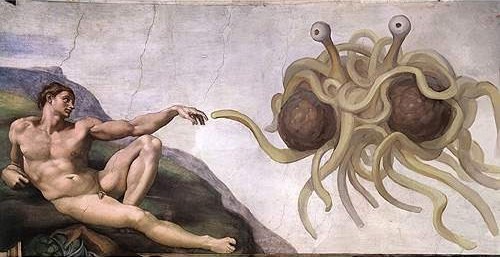 Flying Spaghetti Monster Creation of Adam
